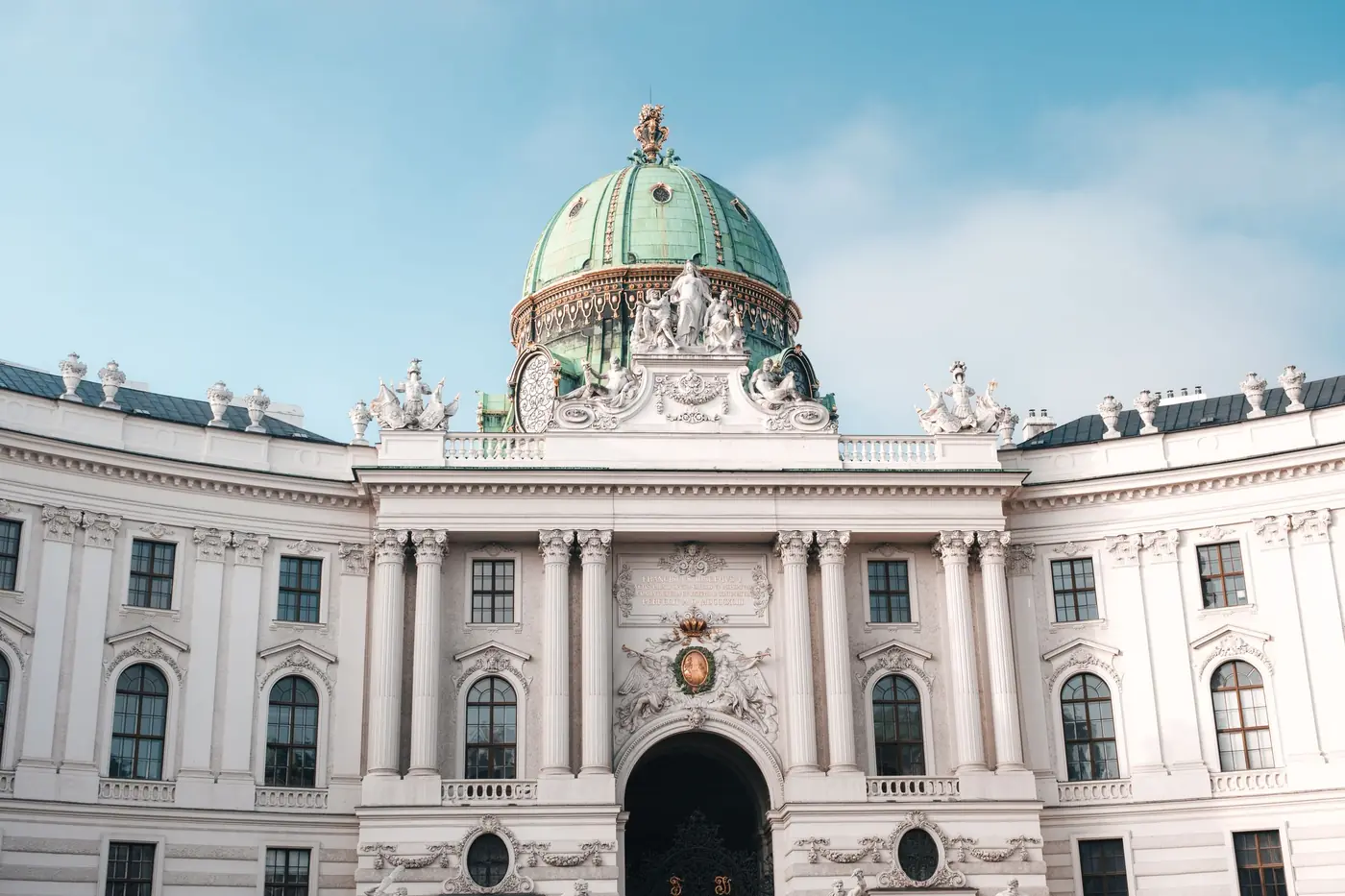 Hofburg Palace dome and facade in Vienna, Austria