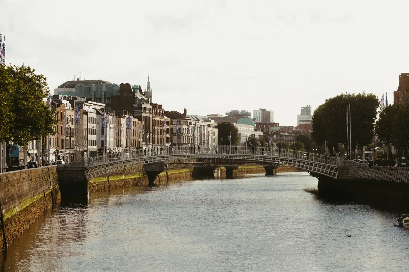 Ha'penny Bridge over the River Liffey in Dublin, Ireland