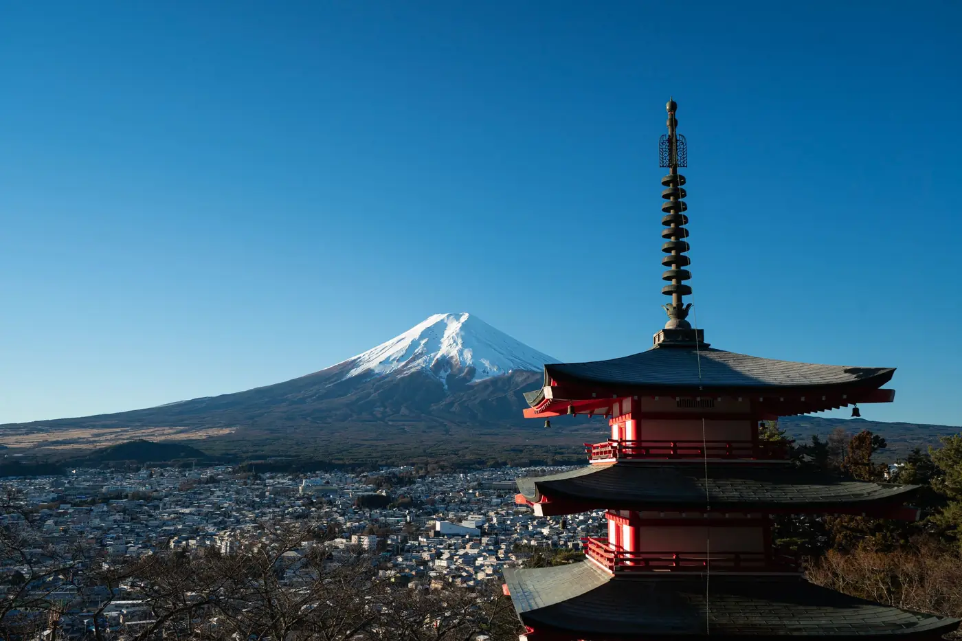 Chureito Pagoda with Mount Fuji in the background, Japan