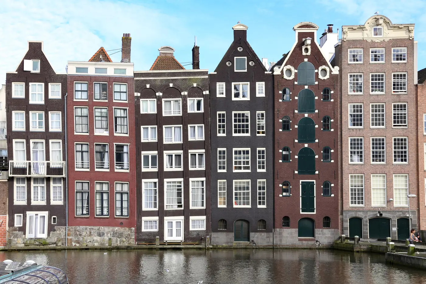 Traditional canal houses in Amsterdam, the Netherlands
